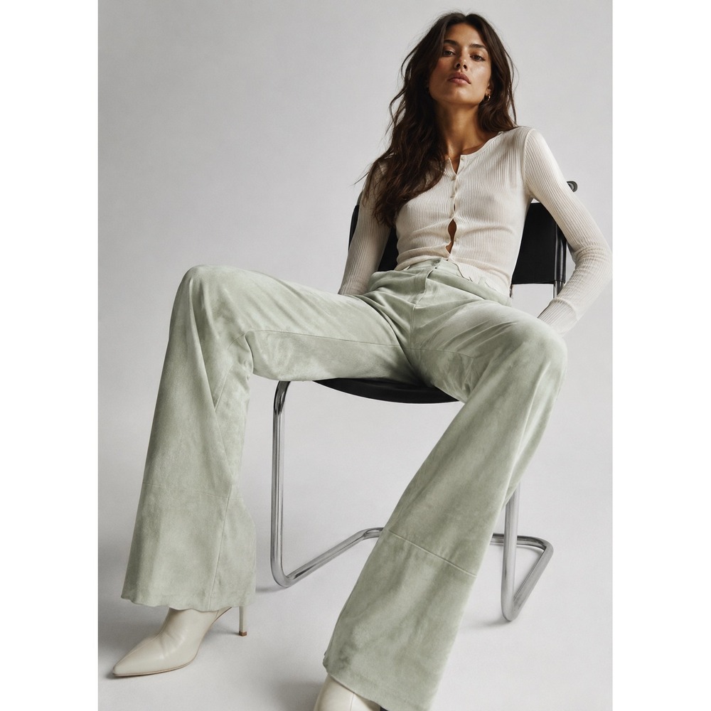 Vintage Doncaster 100% Suede Leather Pants Size 10 Sof Lined Classic Fit Mint